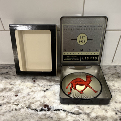 Camel Genuine Taste Lights Collectible Hinged Tobacco Tin Est. 1913 Logo