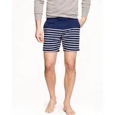 J.Crew Tailored 9" Swim Shorts, Navy and White, Men's Size 32