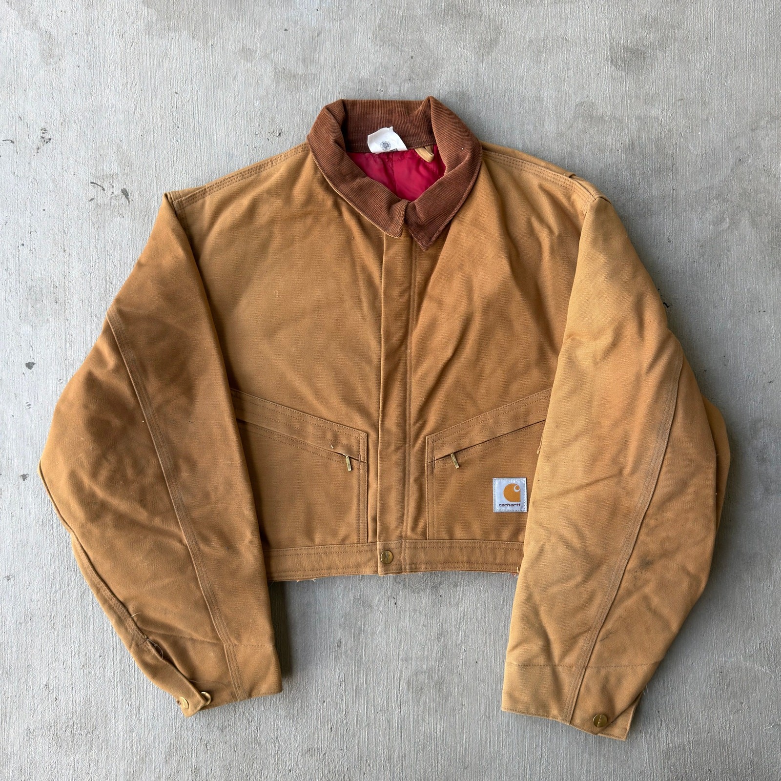Carhartt brown cropped Detroit style work wear jacket