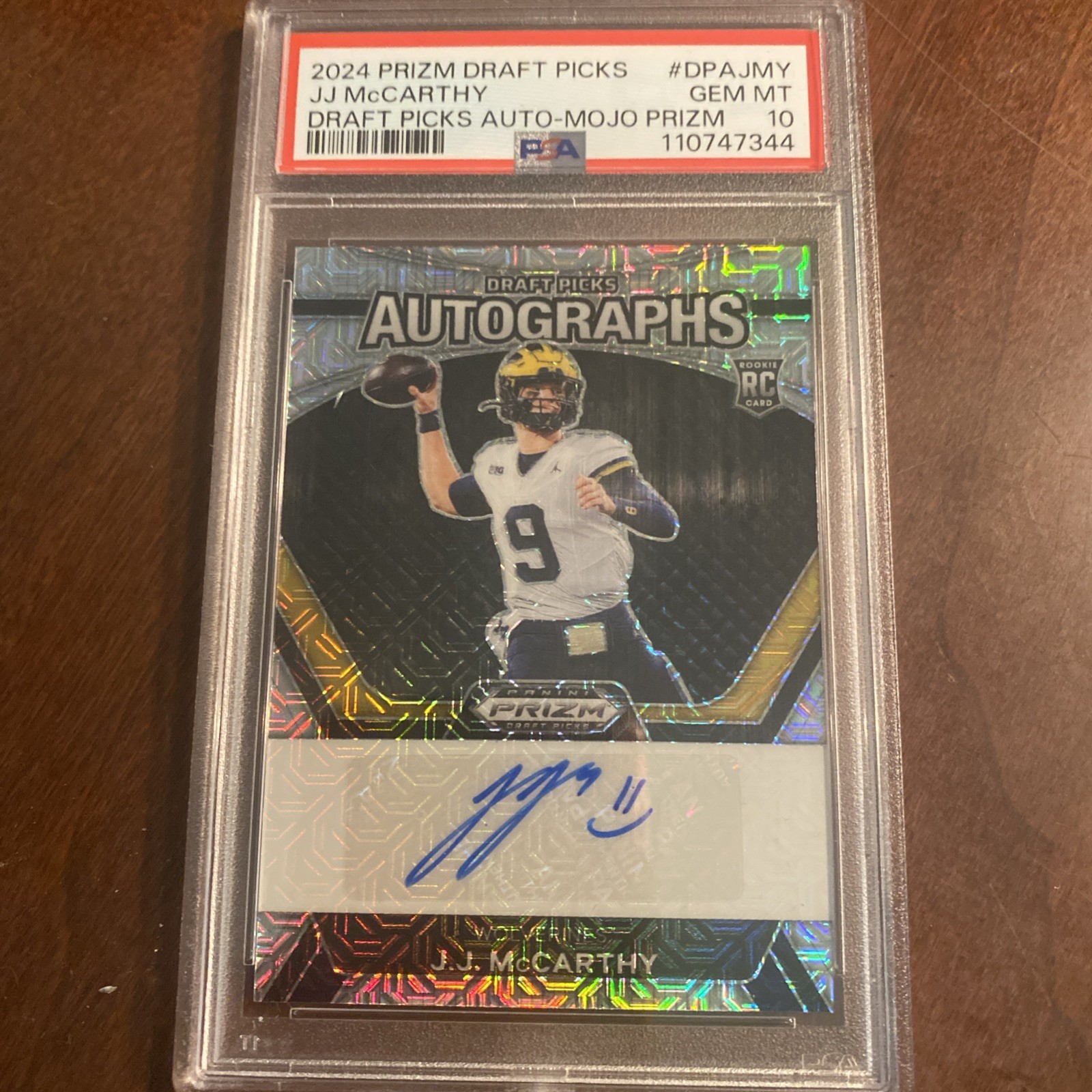 JJ McCarthy Panini Prizm Draft Picks Draft Picks Autographs #DPAJMY Mojo