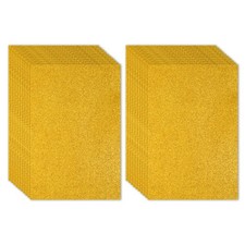 20 Sheets 2mm Glitter Foam Sheet 16x12" Gold EVA Paper with Back Adhesive