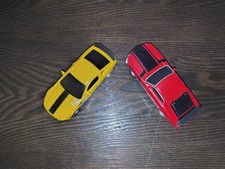 Golden Bright Slot Cars Mustangs Red And Yellow