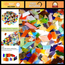 3 LB Irregular Mosaic Glass Tiles - Bulk Assortment for Crafts, DIY Projects, Be