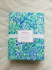 Pottery barn Teen Lilly Pulitzer Dandy Lions Organic Sheet Set Blue Green Twin
