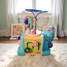 TOP BRIGHT 5-in-1 Elephant Activity Cube w/Removable Bead Maze Toy for Toddlers