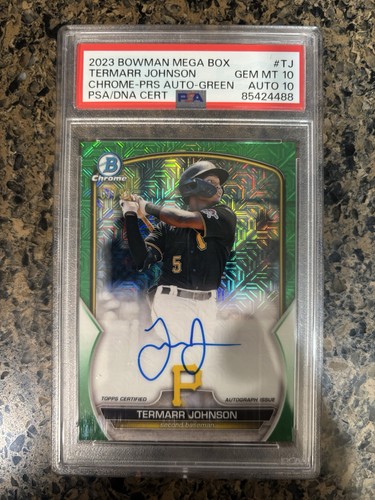 Topps 2023 Bowman Mega Box Prospect Autos Termarr Johnson RC Auto /99 PSA 10