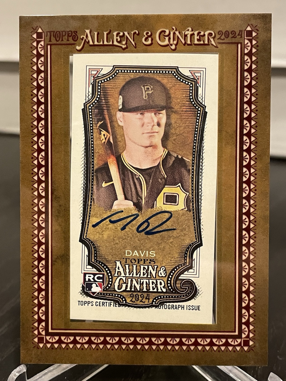 2024 Allen & Ginter Henry Davis Rookie Mini Framed Auto Pittsburgh Pirates