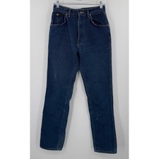 Vintage Lee High Waisted Straight Leg Jeans Dark Wash Made in USA Size 11 27x32