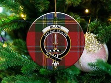 Blane Clan Scottish Tartan Ceramic Ornament