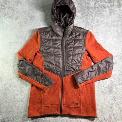 Outdoor Research Cyprus Hybrid Full Zip Hoody Mens Small Wool Blend (Read)