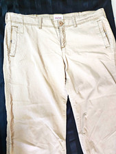 American Eagle Outfitters Women's Beige Canvas Cargo Pants Straight Mid Rise
