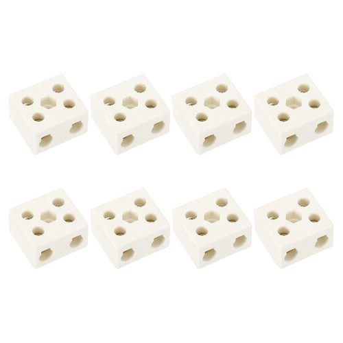 2 Way Ceramics Terminal Blocks, 8Pcs 30A Connectors, 30x21x33mm