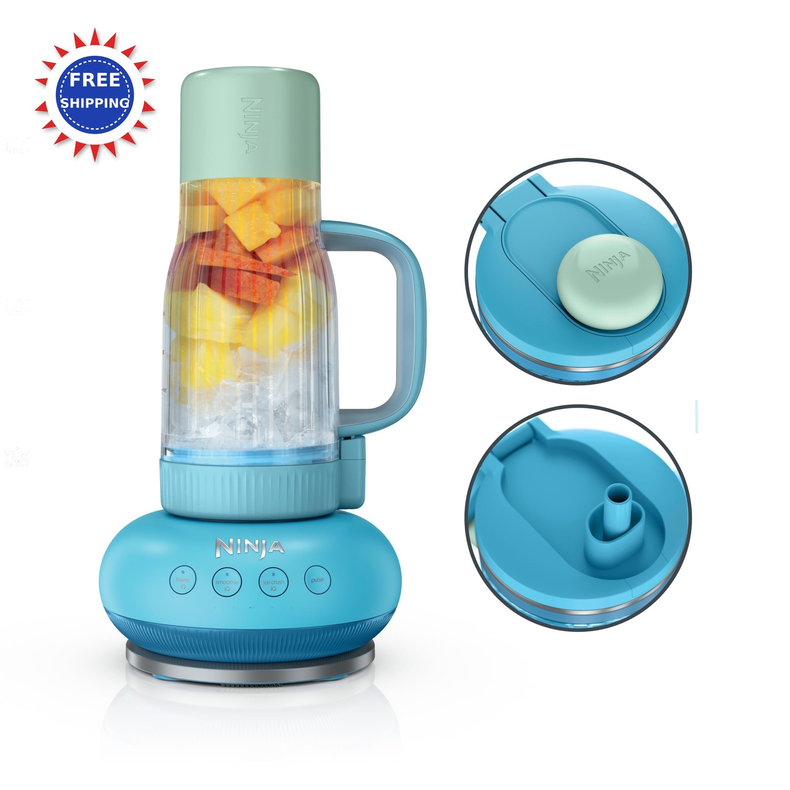 Personal Blender 26oz Travel Tumbler Ninja Blendboss Blue Ra
