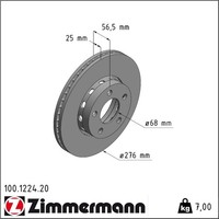 2X Zimmermann 100.1224.20 Bremsscheibe FüR Audi B3 80 B4 89 8B3 8C5 8C2