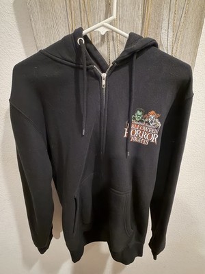 Universal Studios Halloween Horror Nights Skull Black Zip Up Hoodie Sz M