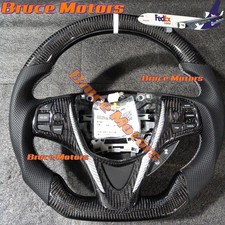 Carbon Fiber Steering Wheel W/Sliver Stripe Fit Acura TLX  2015-2020 None Heated