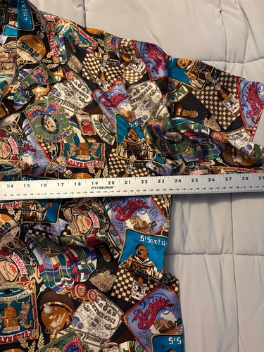 Vintage Nicole Miller Limited Quantities Beer Ale Mens Medium silk shirt - Picture 2 of 7