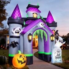 Halloween Inflatables 12 FT Haunted House Castle Archway Outdoor Decorations, La