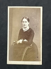 CDV Lady Lace Collar By Upjohn Acton Antique Victorian Fashion History Photo