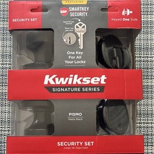 Kwikset Pismo Signature Security Set Matte Black SmartKey Rekeying Lock