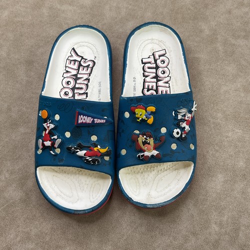 Crocs Looney Tunes Sandals Slides Bugs Bunny Taz Tweety Juniors Sz 35-36 J3 - Picture 2 of 9