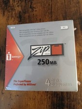 NEW Iomega 250MG Zip Discs 4 discs, factory sealed