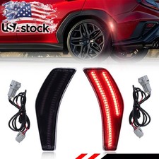 2x Smoked Lens Red Led Rear Fender Side Marker Lights For 2022-2024 Subaru Wrx