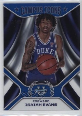 2024 Bowman U Chrome Campus Icons Blue Refractor 119/150 Isaiah Evans #CI-9 1bj7