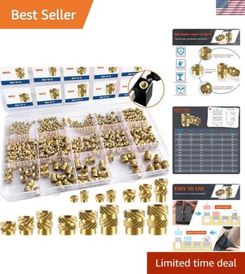 Threaded Inserts M2 M2.5 M3 M4 M5 M6 Brass Heat Set Kit 400pcs