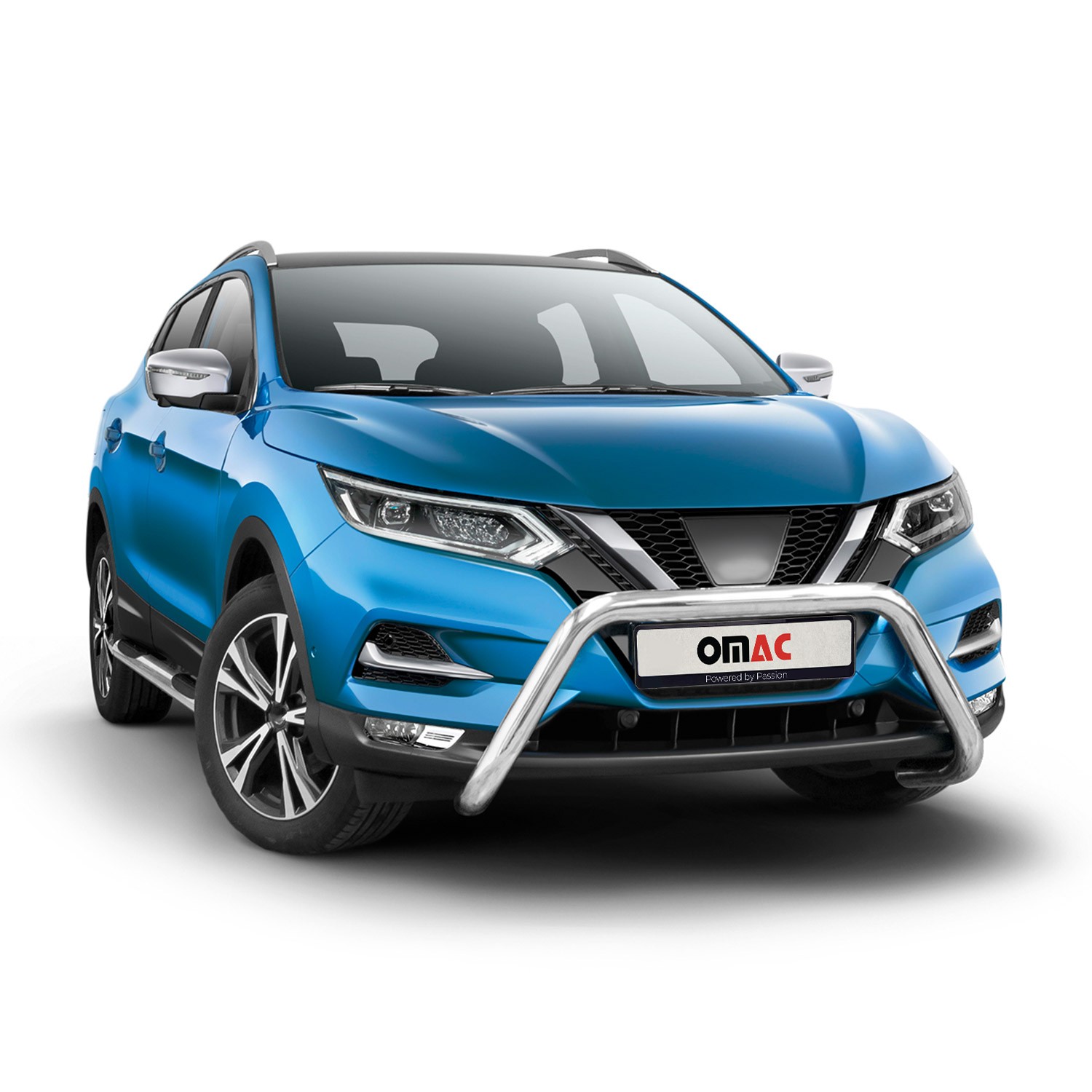 Pare-buffle en acier inox argent anti-choc pour Nissan Qashqai 2016