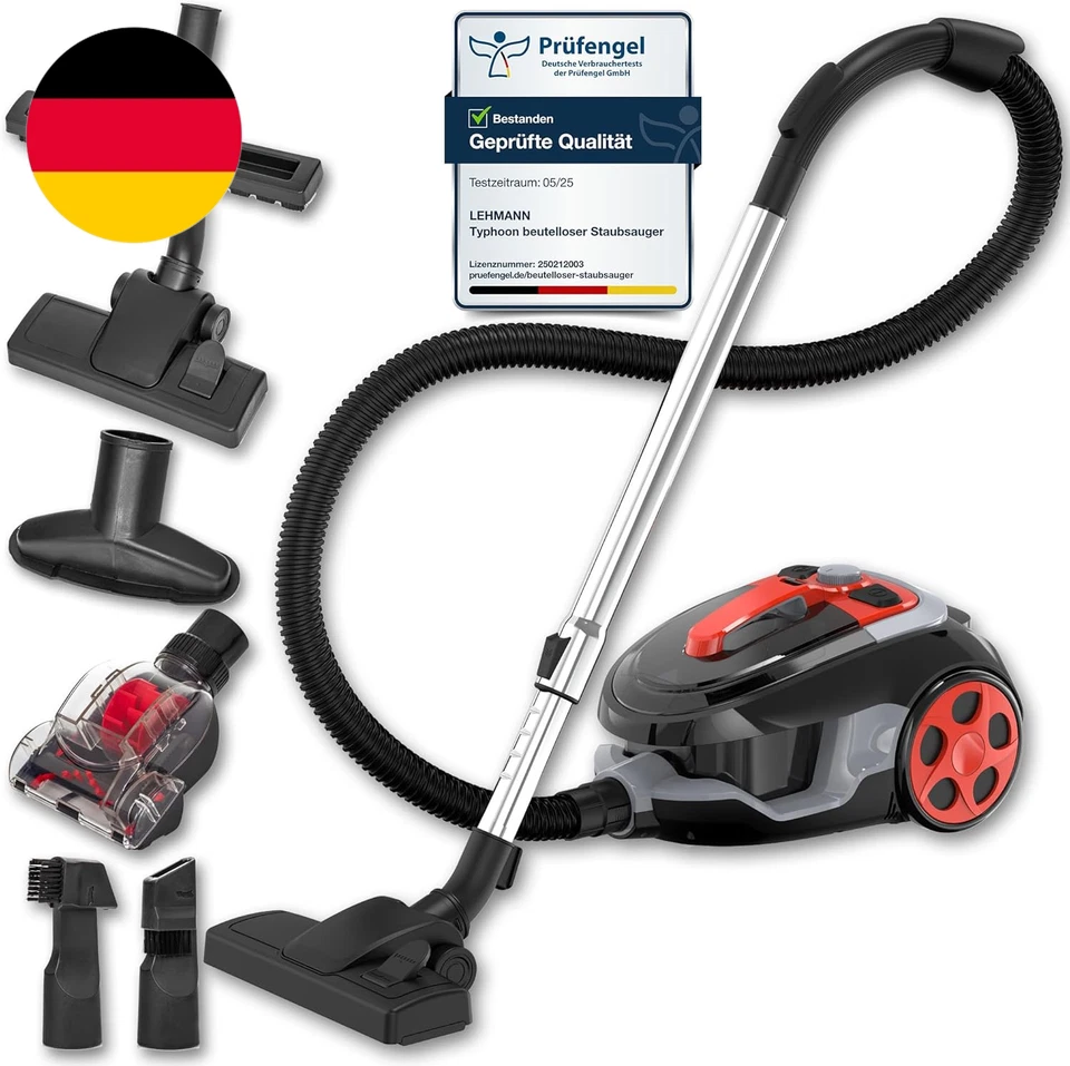 Lehmann Typhoon Beutelloser Staubsauger 4000 Watt | Beutellos Zyklon Staubsauger