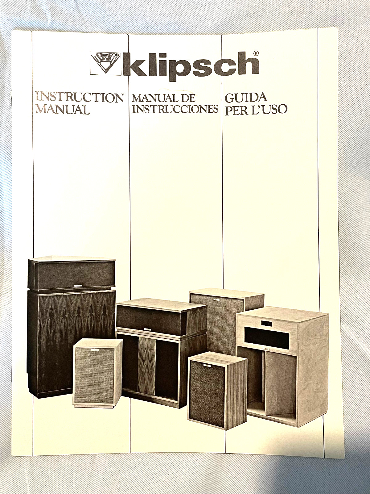Owners Manual Klipsch Speaker-Klipschorn Forte LaScala Belle Cornwall Heresy