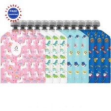 Food Pouches Reusable 12 Pack 5oz Toddlers Storage Pouch Squeeze Freezer Safe