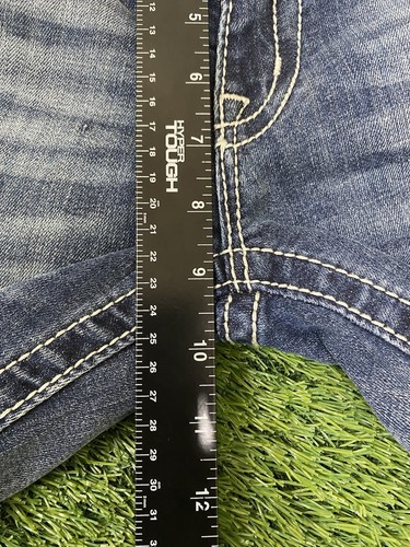 Miss Me Womens Boyfriend Capri Distressed Blue Jeans 27x25 Flap Pocket W/ Design - Picture 18 of 22