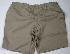 LANDS END Khaki School Uniform Plain Front Chino Shorts Girls 16 Plus NEW