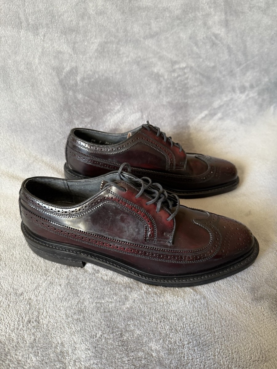 Florsheim Imperial Shell Cordovan Burgundy Brogue Wingtip Dress Shoes SZ 10 C116 10.5 B Florsheim Imperial SHELL CORDOVAN Dark Burgundy  main image 3