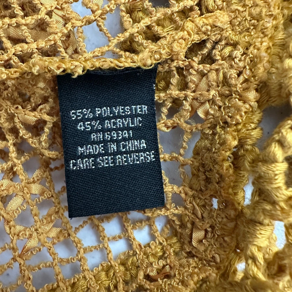 Top Lisa International Mujer Talla S Boho Mostaza Crochet Festival Cottagecore Foto 4 de 4