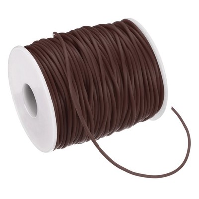 54.7 Yards 2mm Hollow Pipe Tubing Rubber Cord with 1.2mm Hole for DIY, Coffee