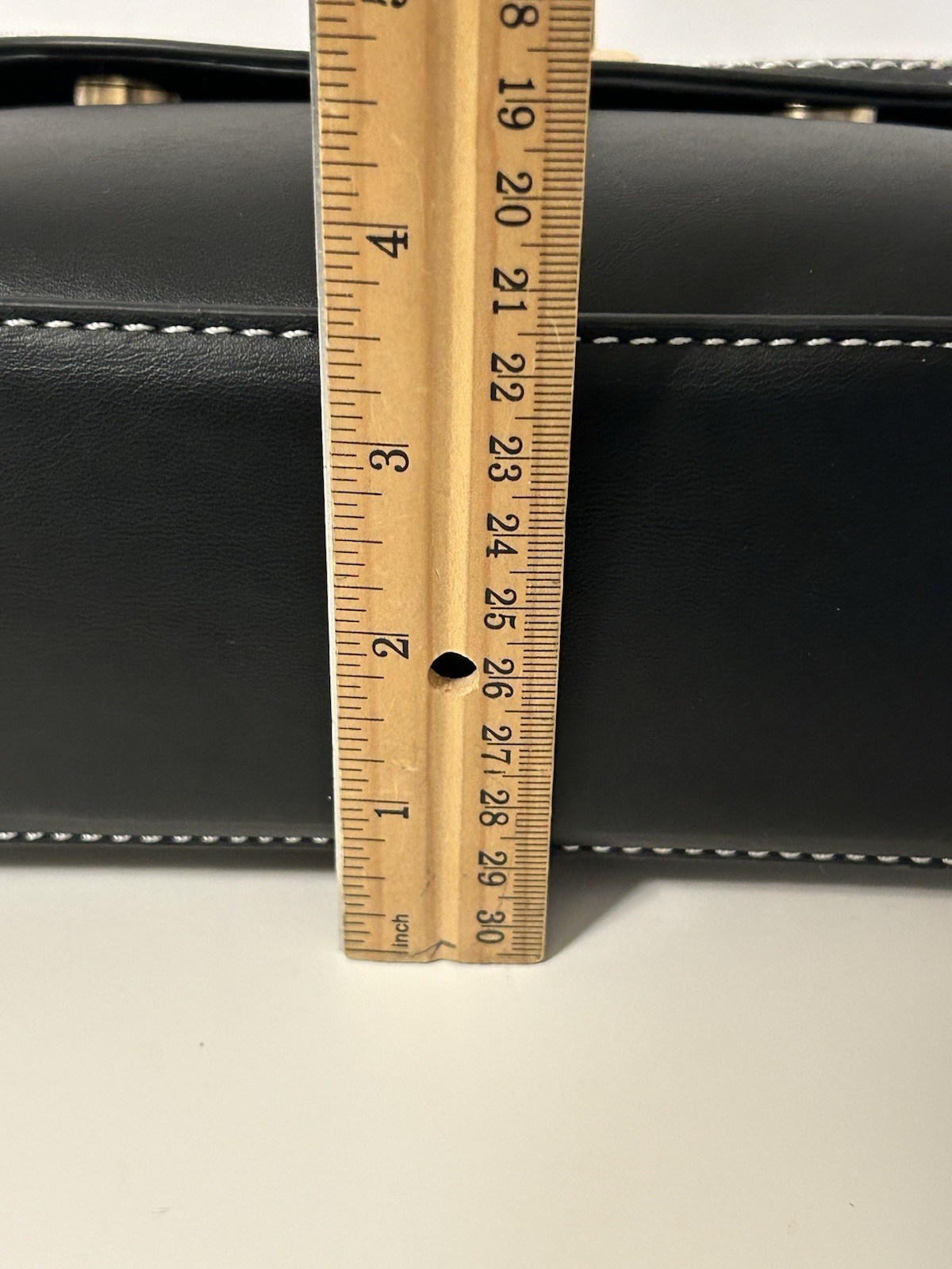 NEW CLUCI Crossbody Bag Small Black w/ White Stitching Shoulder Purse Cellphone