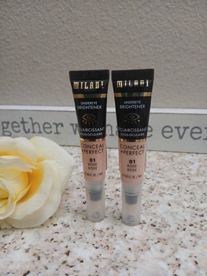 2 PK Milani Conceal & Perfect Liquid Highlighter 0.2 Oz Each #01 Rose 