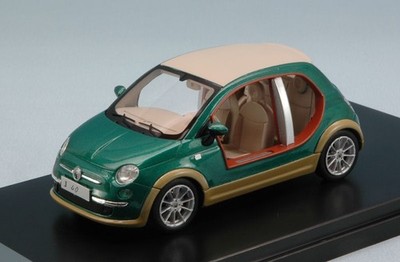 PremiumX FIAT 500 CASTAGNA EV ''KHAMIS GHEDDAFI'' 2009 GREEN/WOOD 1:43