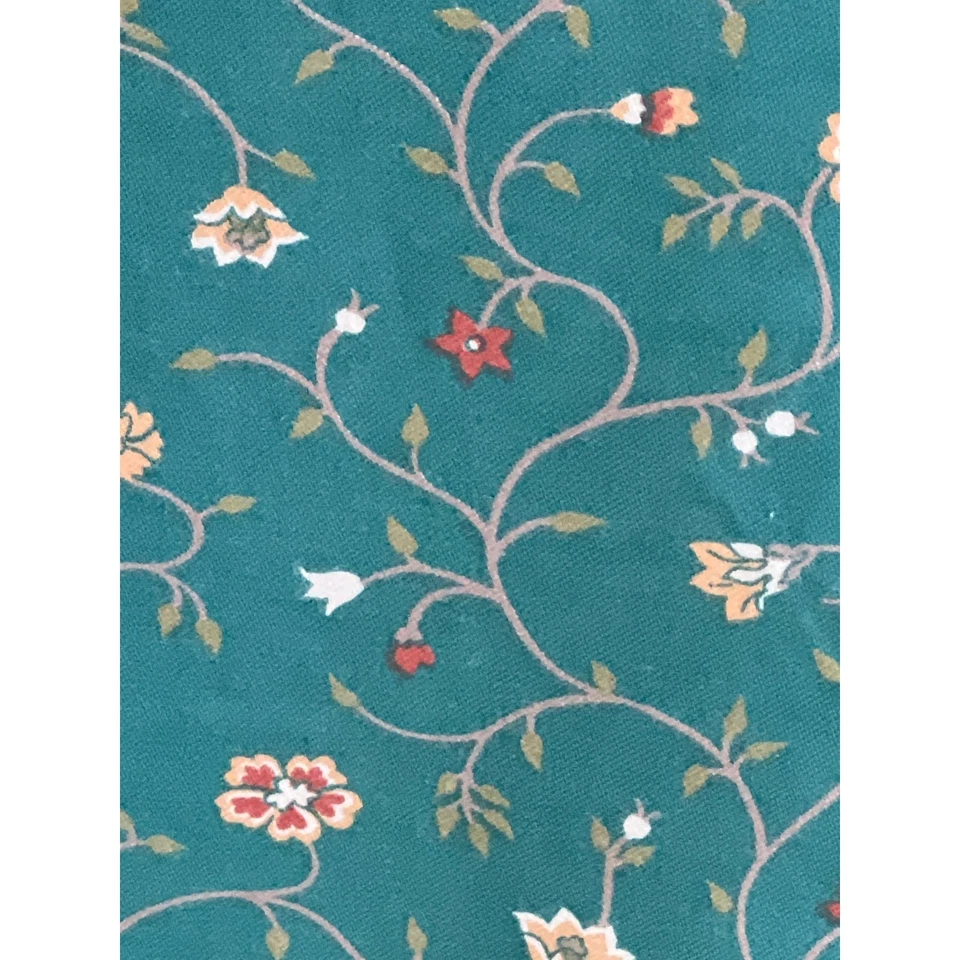 Винтажная обивочная ткань 58x56 дюймов зеленая лоза с цветочным рисунком полированная ситцевая маржа - Изображение 2 из 4