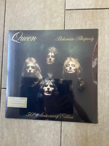 Queen   Bohemian Rhapsody 12" Blue Vinyl 50th Ann Slight Scuff at top New
