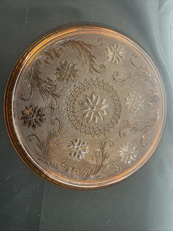 Vintage Tiara by Indiana Glass Serving Plate Platter Sandwich Amber 10 1/4"