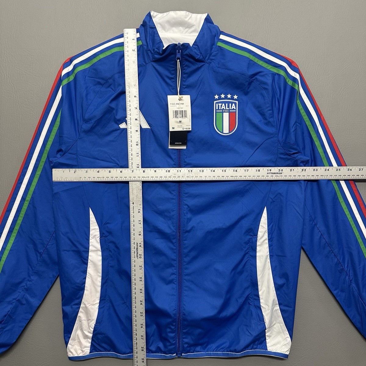 Adidas ITALIA Reversible FIGC Anthem Soccer Jacket Training Medium