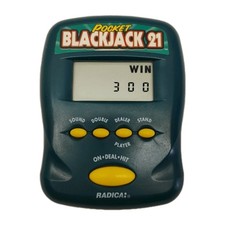 Vintage Radica Pocket Blackjack 21 Electronic Handheld Game TESTED Works