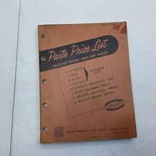 1950 Mopar Dodge Chrysler Plymouth Parts Price List Manual Original 1950 Mopar Dodge Chrysler Plymouth Parts Price List Manual Original