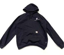 Carhartt FR Flame Resistant Pullover Hoodie Men's Medium Navy Blue Fleece Lined