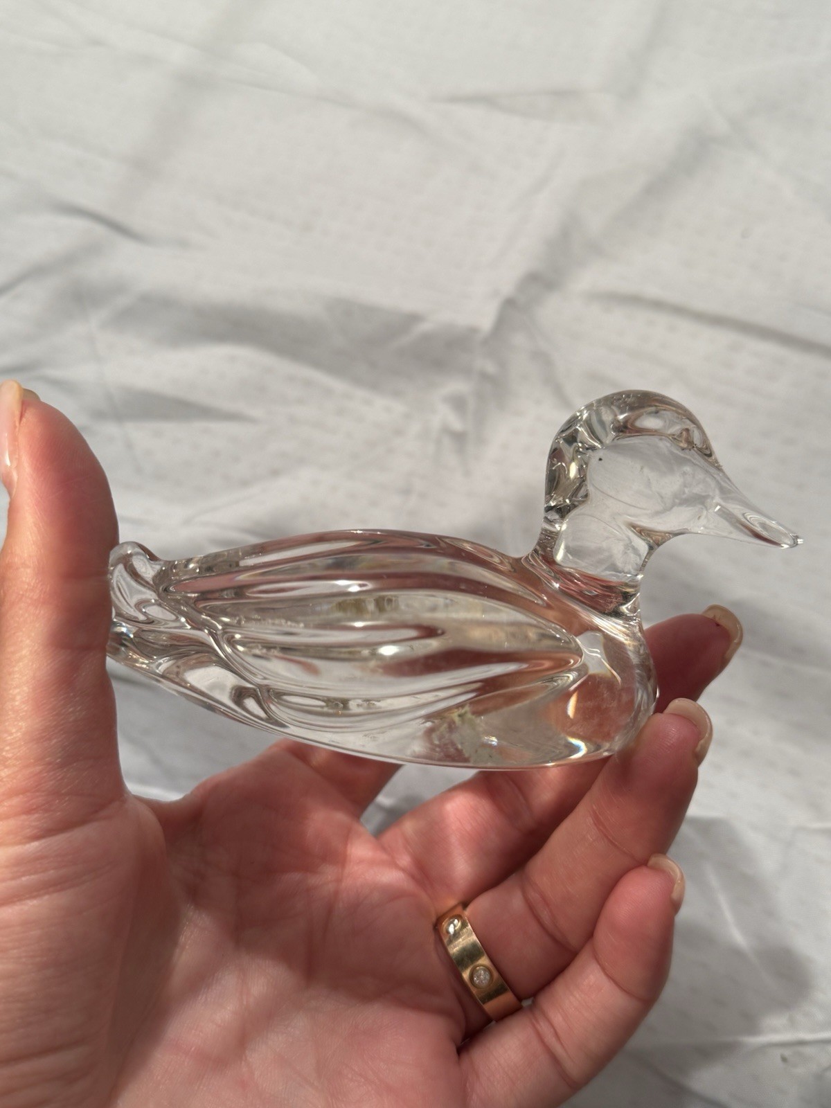 Princess House Pets 24% Lead Crystal Duck Figurine ~ W. Germany