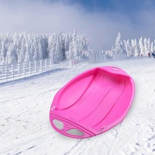 Durable Kids Snow Sled Sledge Toboggan Outdoor Downhill Snowboard Sleigh Pink